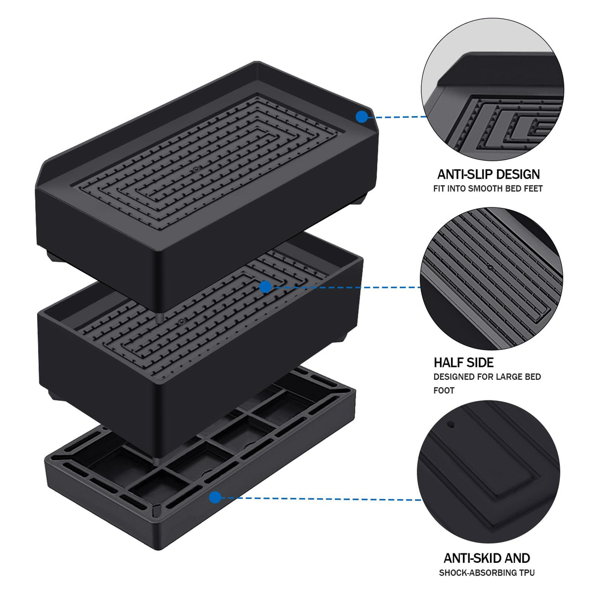 ANNKUT non-slip bottom keeps furniture stable and floors scratch-free.
