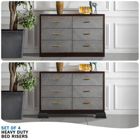 ANNKUT under-bed storage risers create extra space under furniture
