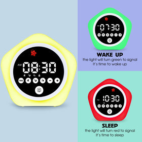 ANNNGUL Kids Alarm Clock with red light cues stay in bed.