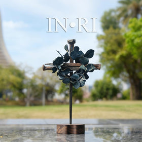 Annrose iron cross with base showcases durable construction for long lasting display