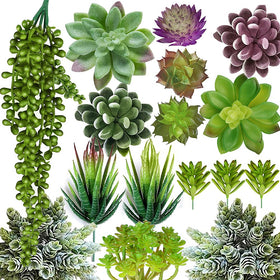 Anoak artificial succulent plants 16pcs set bundled for vibrant, maintenance-free home decor.
