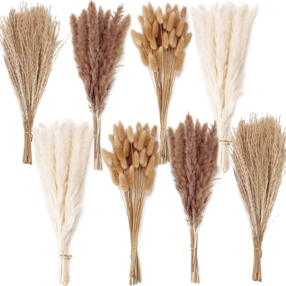 ANPROOR dried flower bouquet with pampas grass for boho home decor and lasting beauty.