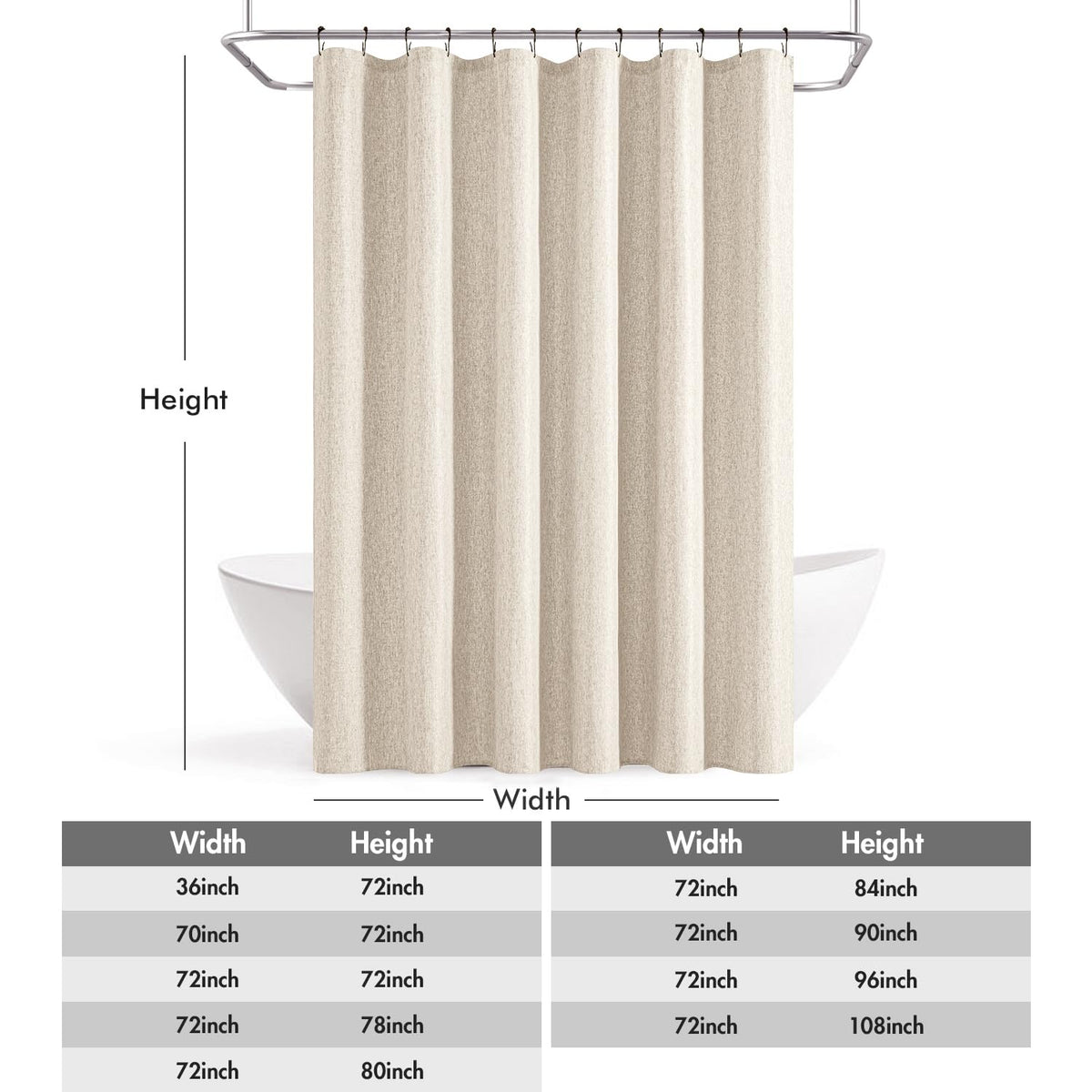 ANRODUO cream bathroom shower curtain enhances privacy and style