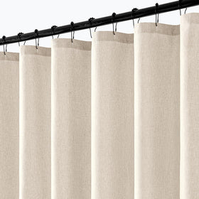 ANRODUO extra-long cream shower curtain rolled for streamlined privacy
