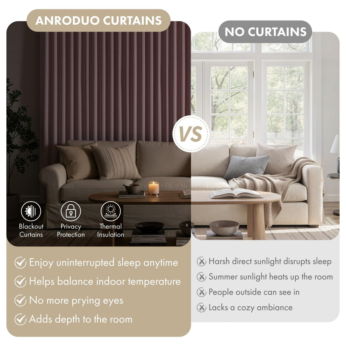 ANRODUO light pink blackout curtain fabric close-up showing soft texture