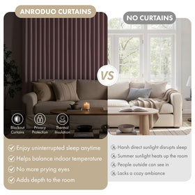 ANRODUO light pink blackout curtain fabric close-up showing soft texture