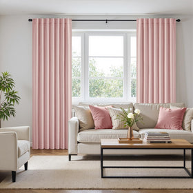 ANRODUO light pink blackout curtain panel hooks and clips for installation