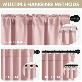 ANRODUO light pink blackout curtain panel side view for room darkening