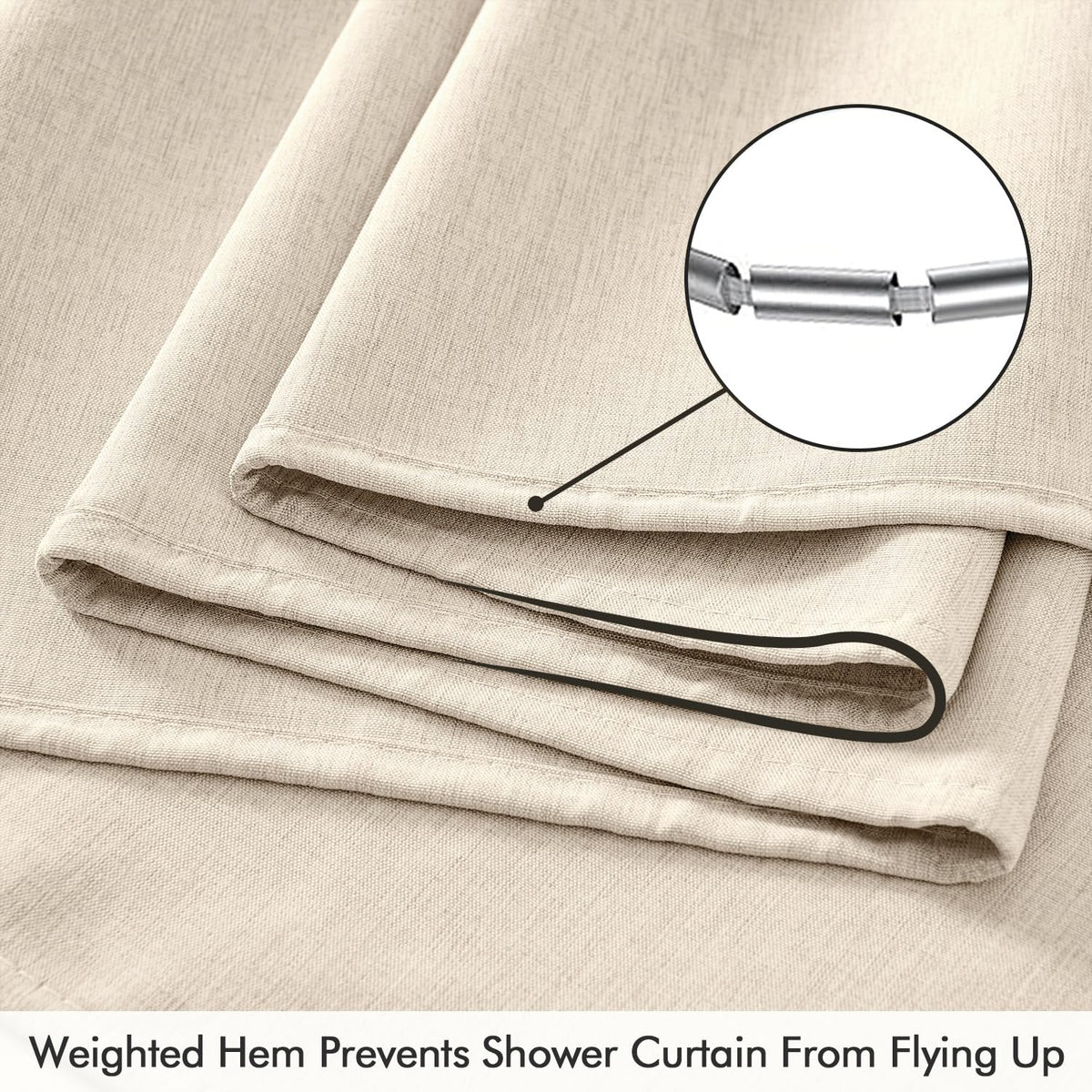 ANRODUO weighted hem keeps curtain flat and tidy