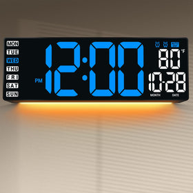 ANSOPER 16.5-inch wall clock with blue display for easy readability.