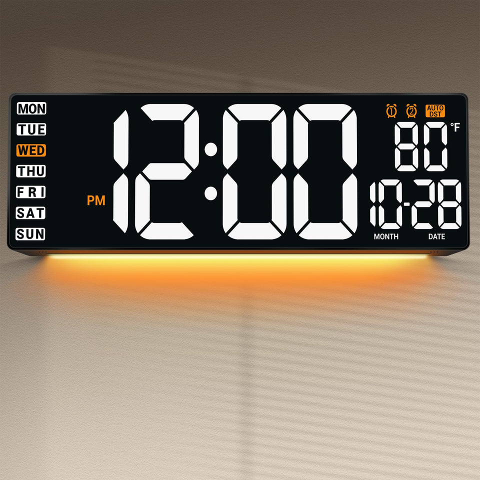 ANSOPER 16.5-inch digital wall clock front view with large digits for easy reading