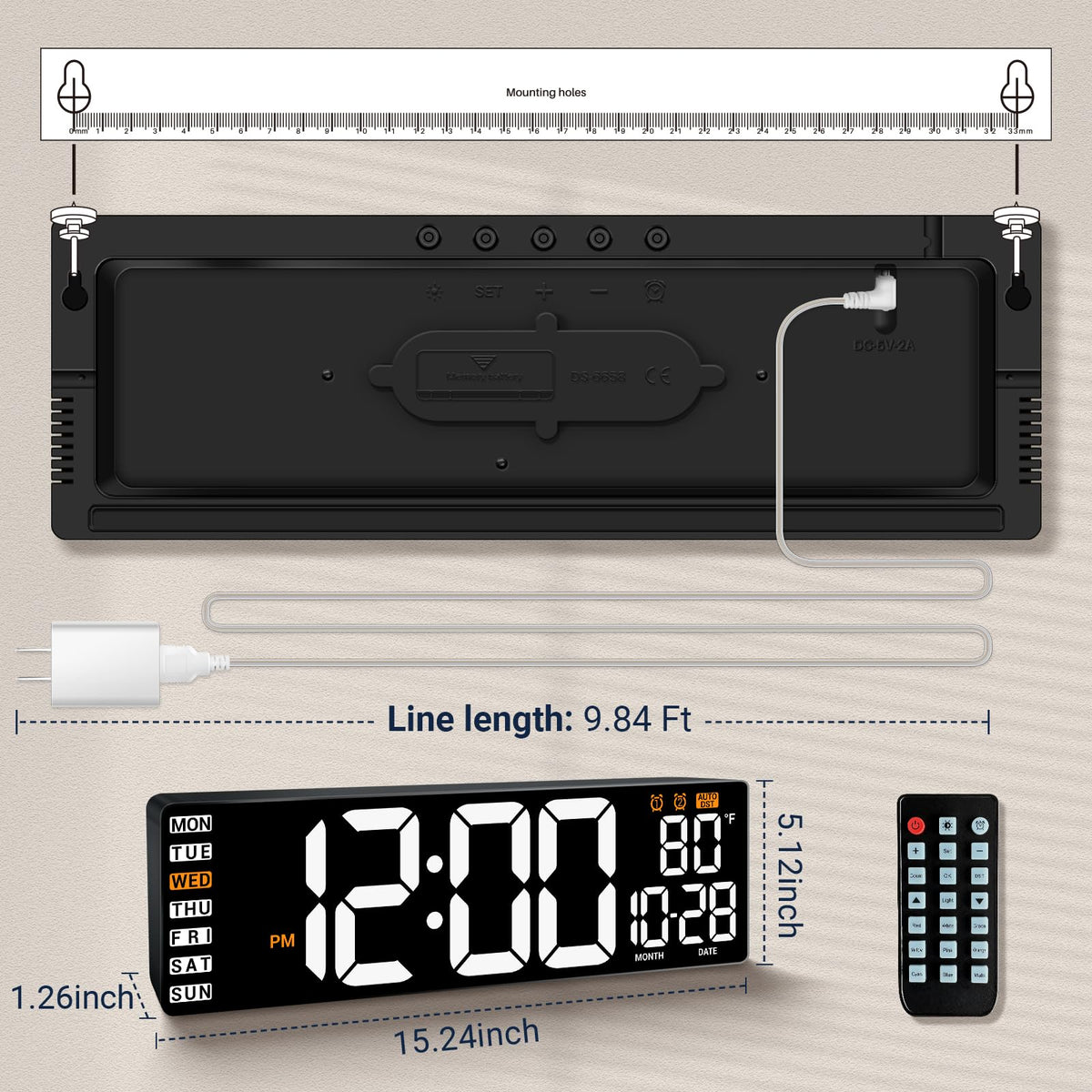 ANSOPER auto DST and auto brightness adjust display for comfortable viewing