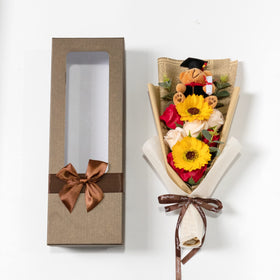 Ansuma graduation soap rose bouquet with lasting fragrance for a memorable keepsake