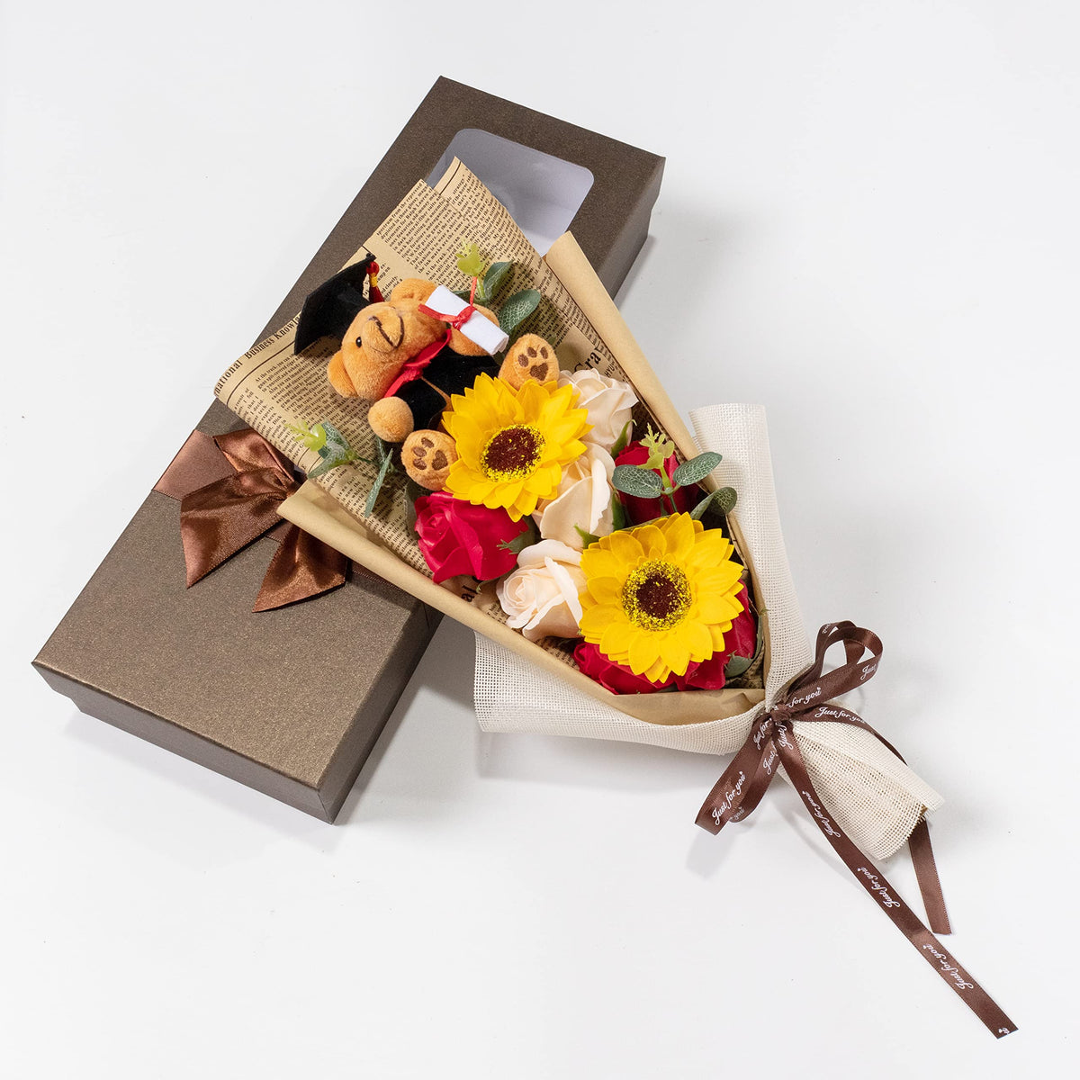 Ansuma graduation soap sunflowers bouquet with vibrant aroma ideal for party favors