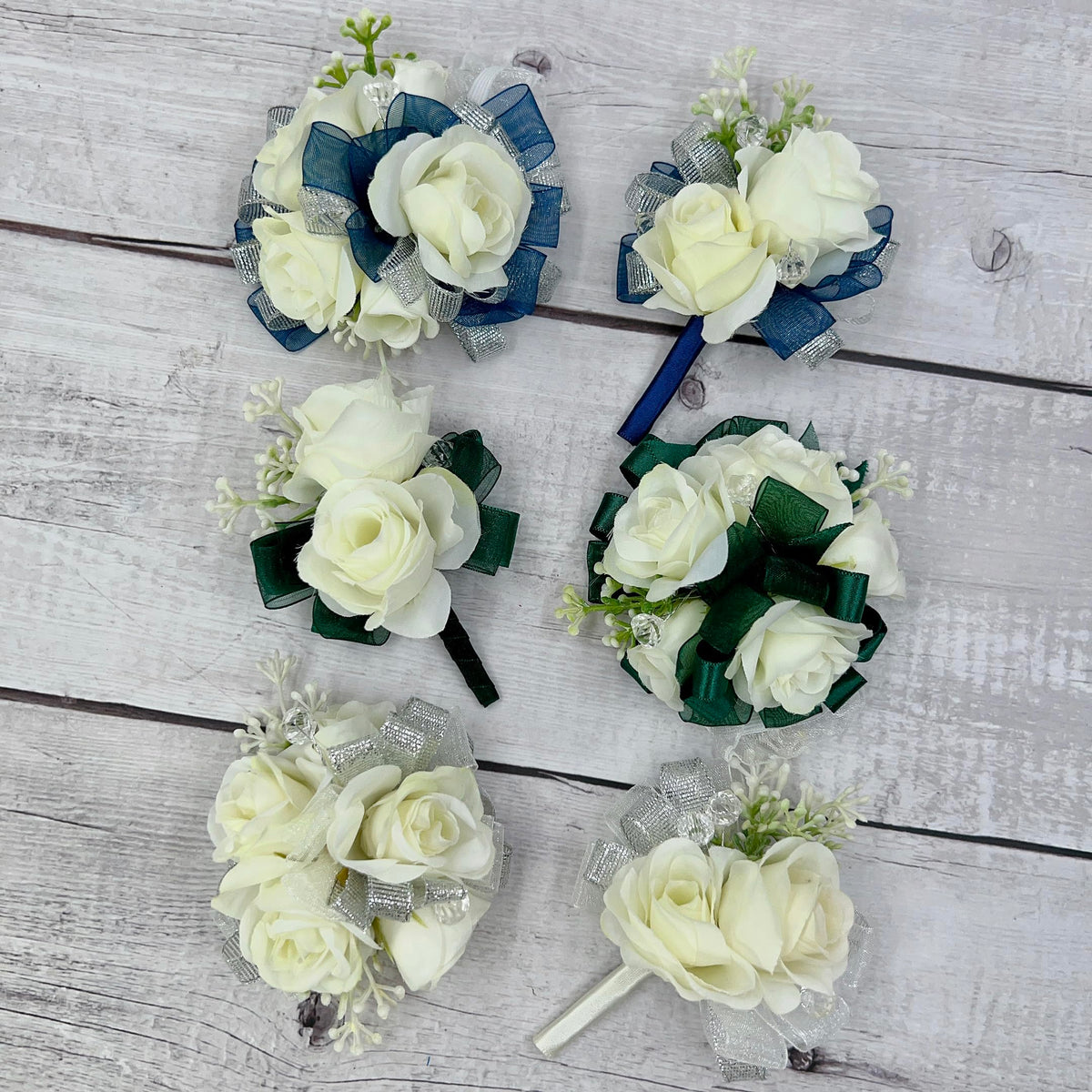 Ansuma matching corsage and boutonniere set for weddings, prom, homecoming.
