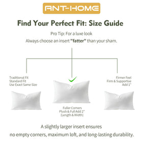 ANT-HOME size-range pillow options suitable for various spaces