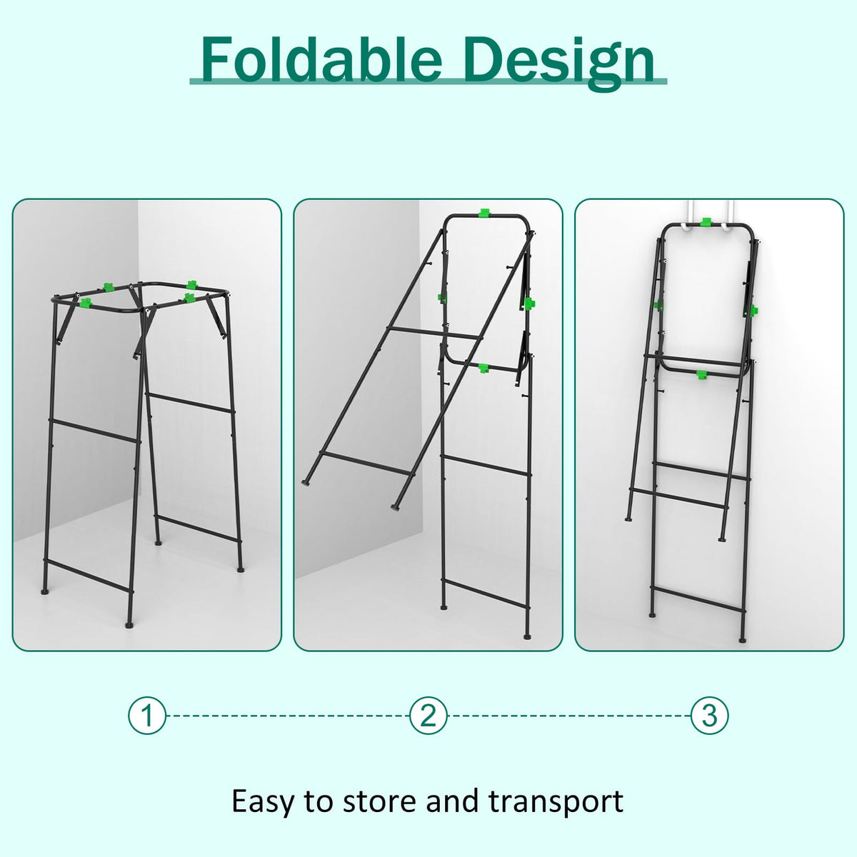 Anteqi heavy-duty metal frame provides sturdy support for large bags.