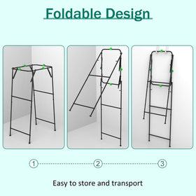 Anteqi heavy-duty metal frame provides sturdy support for large bags.