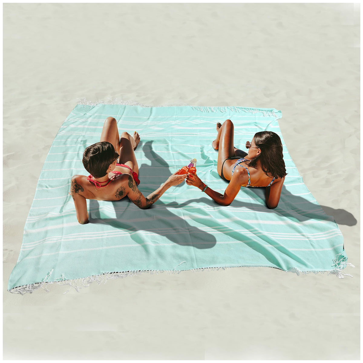 Antfuny giant boho throw blanket spread on beach for sand-free lounging