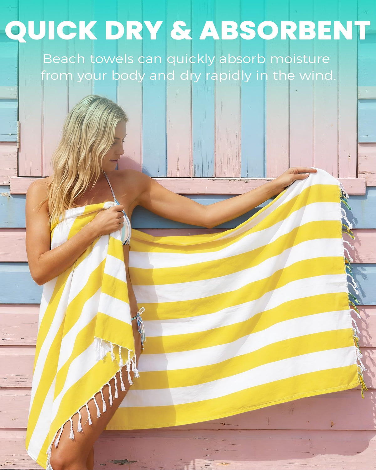 Antfuny quick-dry towel shows fast drying and sand resistance after a dip.