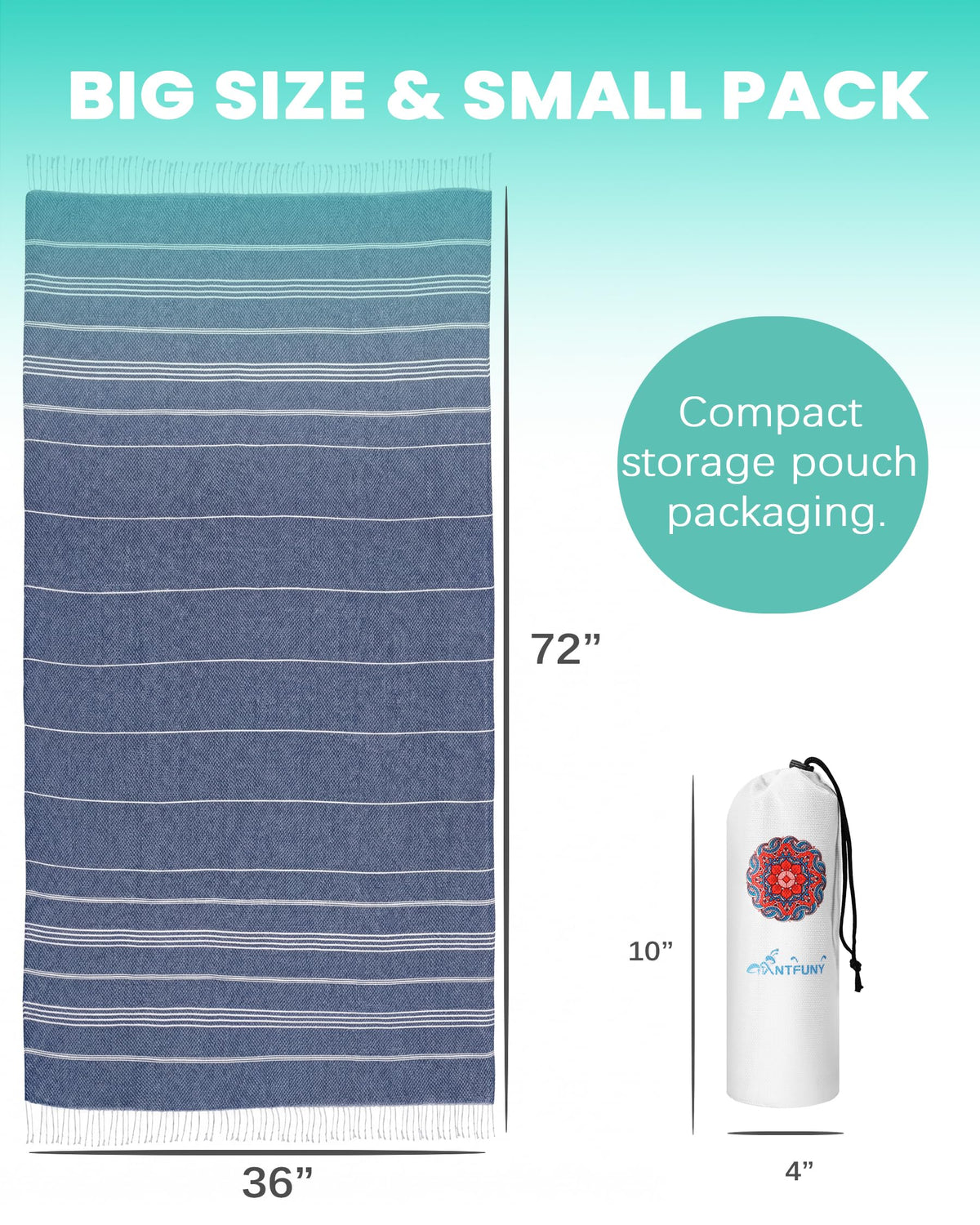 Gift-ready Antfuny Turkish beach towel pack ideal for celebrations