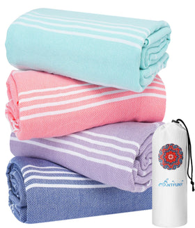 Antfuny Turkish beach towel shows quick-dry and sand-free performance for sunny days