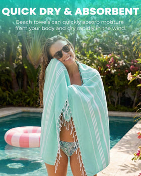 Antfuny Turkish beach towel sand-free design minimizes sand clinging to skin