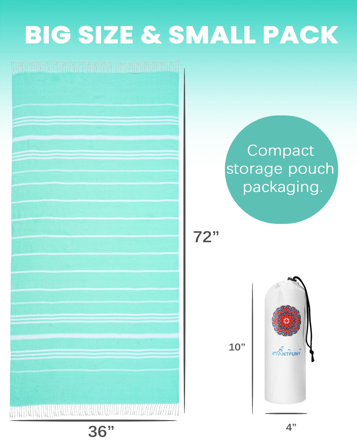 Antfuny versatile towel suitable for pool, yoga, or spa days.