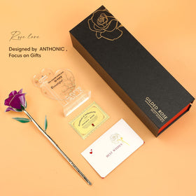 Anthonic gift-ready rose display, sturdy packaging protects during shipping.