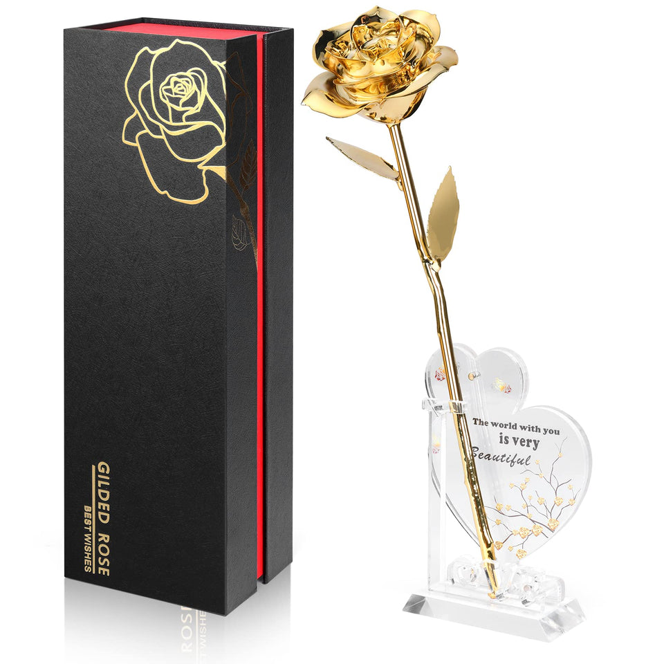 Anthonic gold-dipped rose closeup reveals a flawless 24K gold finish and handcrafted detail