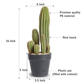AntHousePlant artificial cactus in round black pot for realistic indoor decor.
