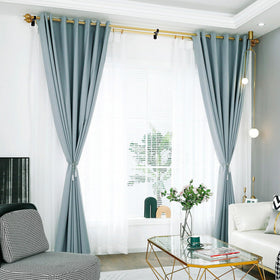 Antimbee black curtain rod bracket in bedroom with sleek finish