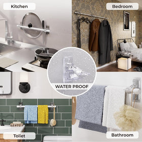 Antimbee transparent brackets disappear against walls while organizing spaces