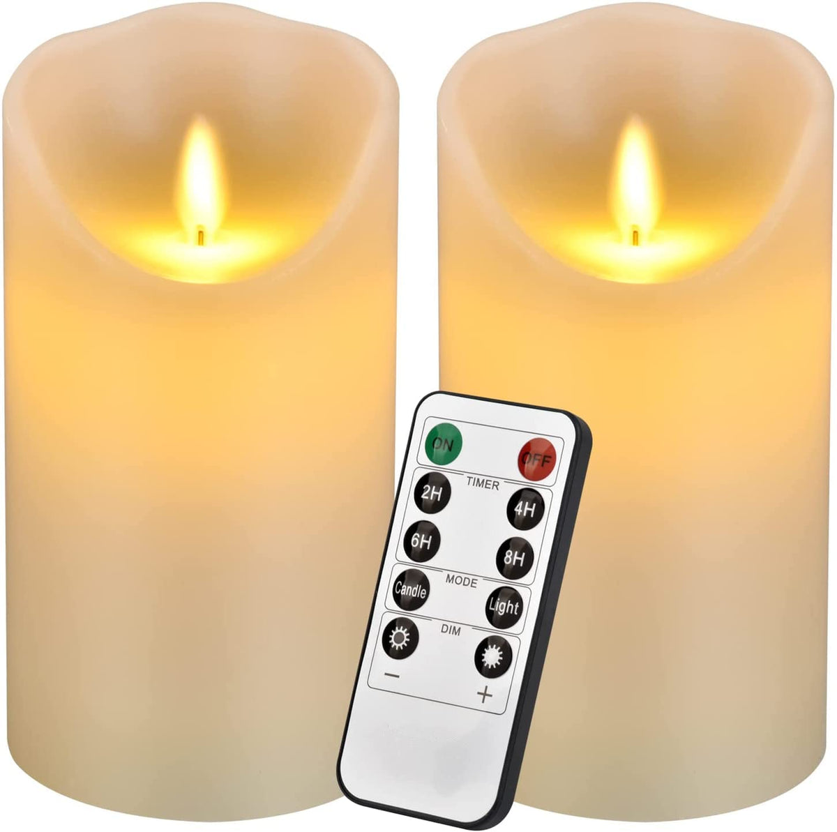 Antizer flameless candles 6-inch ivory pillars create safe, calming candlelight in any room.