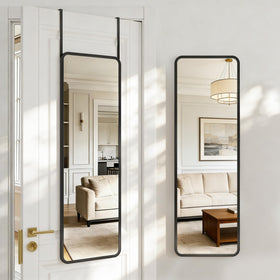 Antok 48x14 full-length mirror over the door for full-body outfit checks.