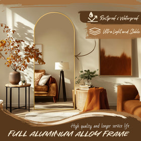 Antok bedroom arch mirror in gold frame elevates decor and dressing routine
