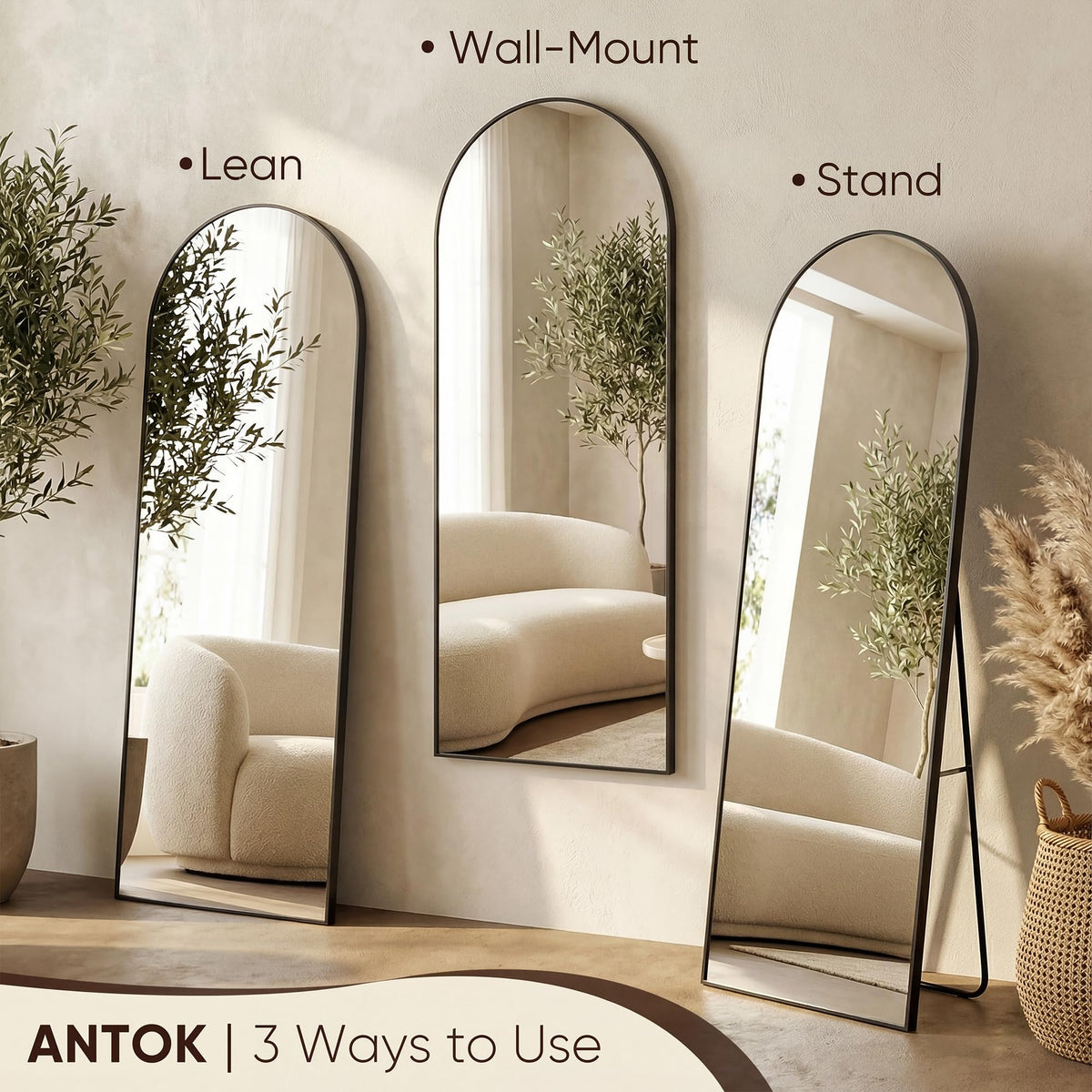Antok durable black aluminum frame resists warping and discoloration.