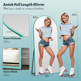 Antok freestanding mirror with included stand suitable for flexible room layouts.