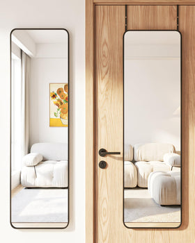 Antok full-length over-door mirror provides a head-to-toe view for outfits.