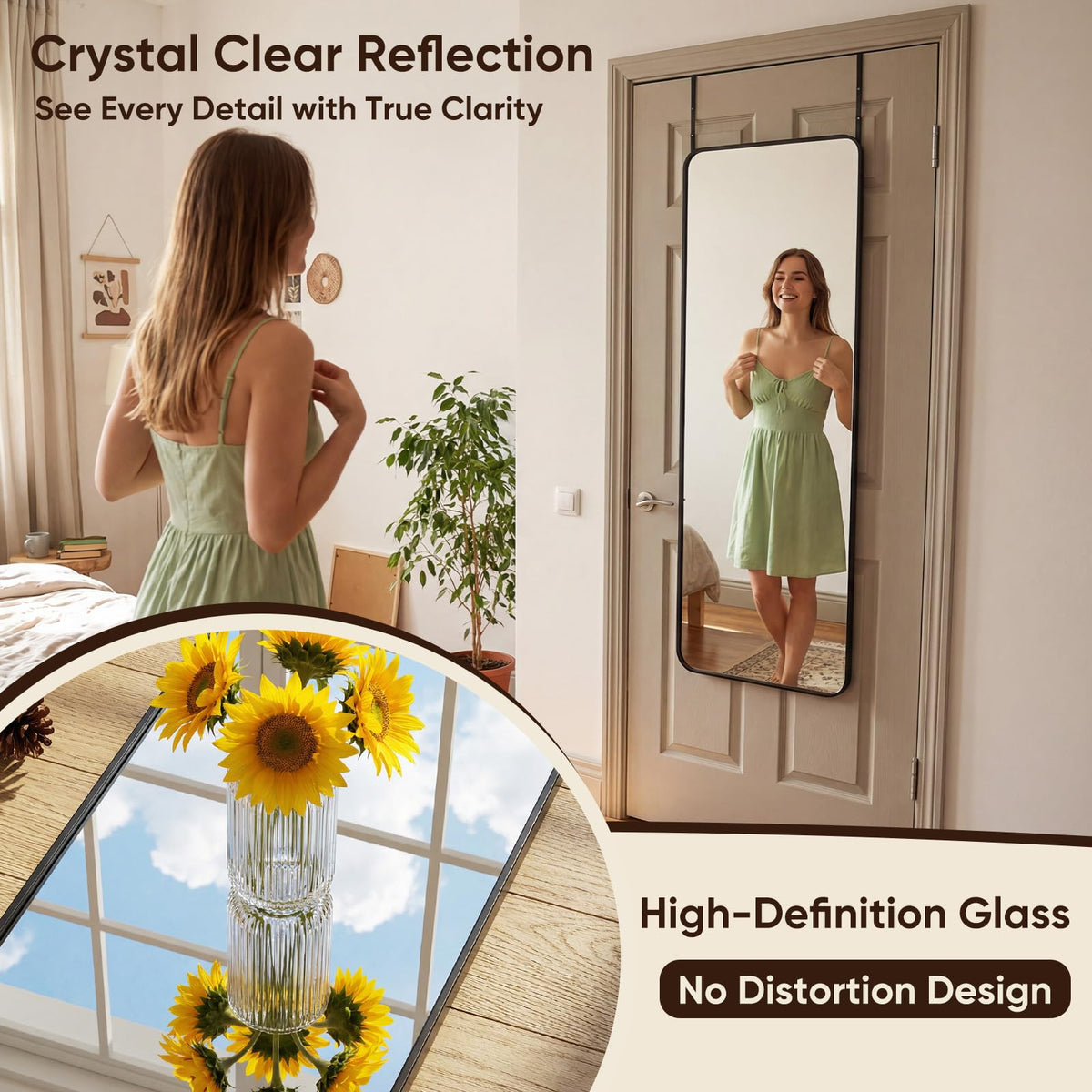 Antok height-adjustable mirror lets you customize reflection height.