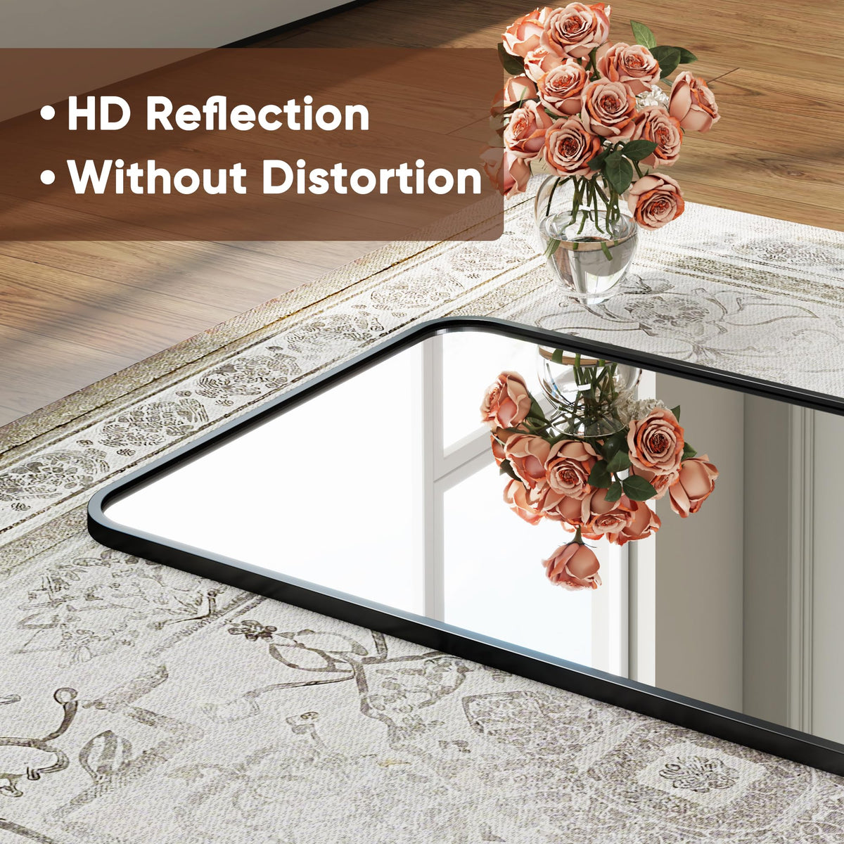 Antok lean-against-wall mirror adds decor and expands visual space.