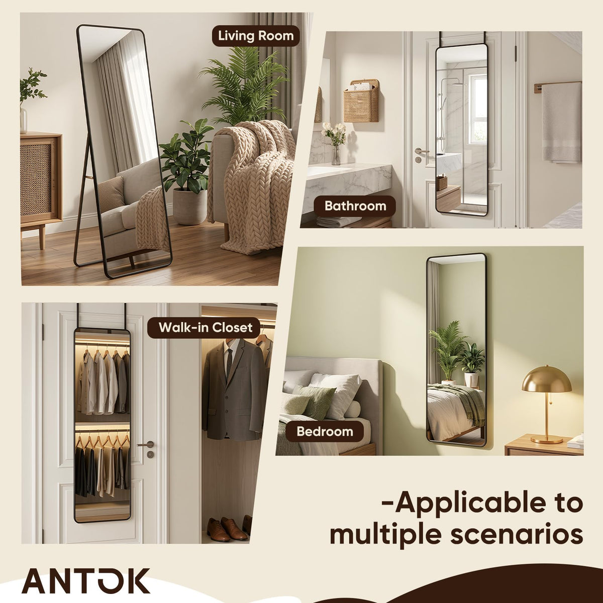 Antok lifetime warranty mirror ensures long-term peace of mind.