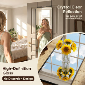 Antok no-drill door mirror installs quickly without wall damage.