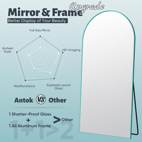 Antok wall-mounted mirror demonstrating space-saving installation in compact rooms.