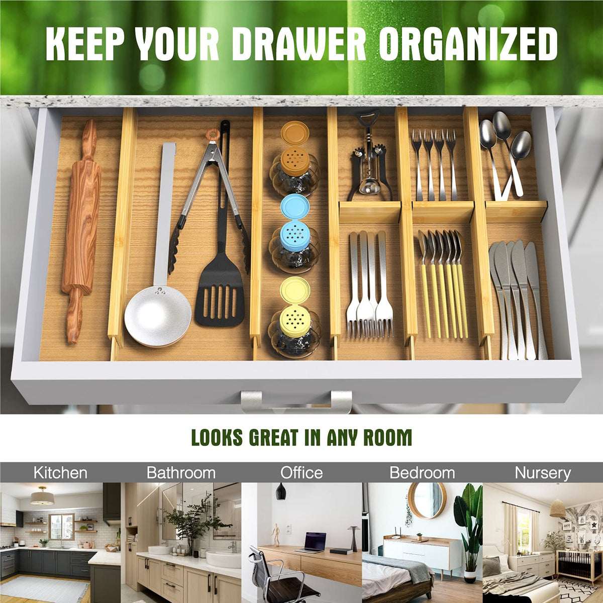 ANTOWIN divider in wardrobe drawer separates socks and accessories.