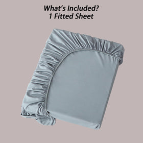 Antranfour Queen fitted sheet laid flat, machine washable for easy care.