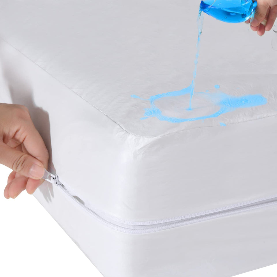 Antranfour twin mattress protector zippered encasement provides six sided protection for a clean surface.