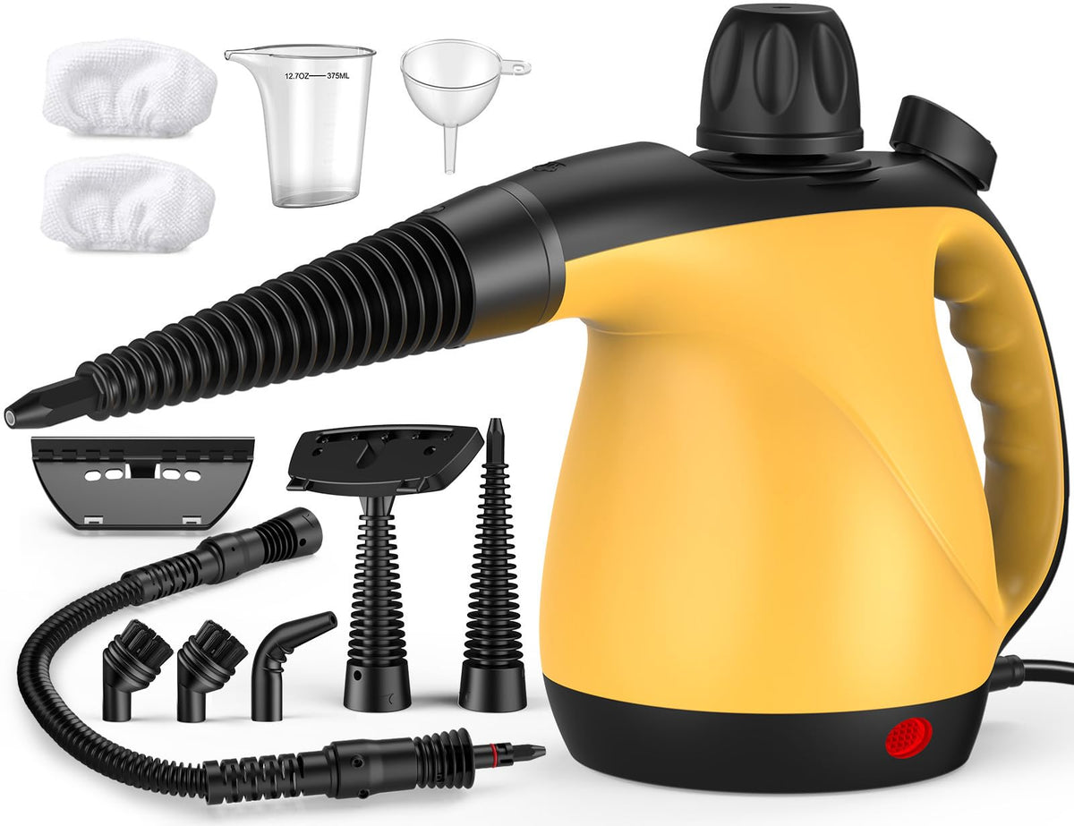 Antrango steam cleaner handle showing ergonomic, one-handed operation