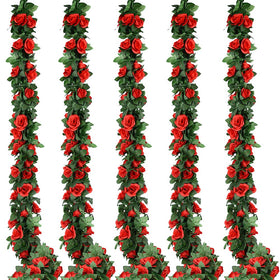 Antspirit 5-pack rose garland in red for elegant wedding décor