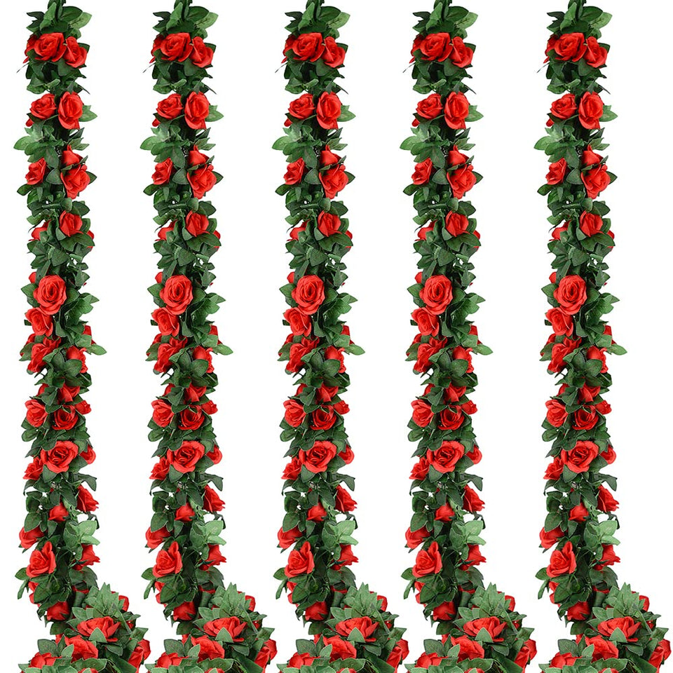 Antspirit 5-pack rose garland in red for elegant wedding décor